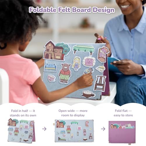 CHEFAN Felt Flannel Board Stories for Toddler,Goldilocks and The Three Bears,Preschool Felt Activities,Flannel Graphic - color: Goldilocks and The Three Bears