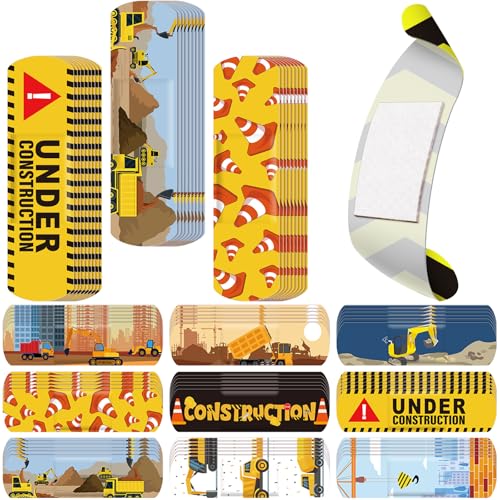 Panelee 120 Pcs Kids Dog Farm Animal Adhesive Bandages Monster Construction Trucks 20 Styles Puppy Cute Waterproof Breathable Bandages for Kids Girl Boy Children Toddler (Construction Trucks) - style: Construction Trucks