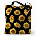 Cute Canvas Tote Bag for Women, Book Totebag with Zipper Pocket - color: Sunflower