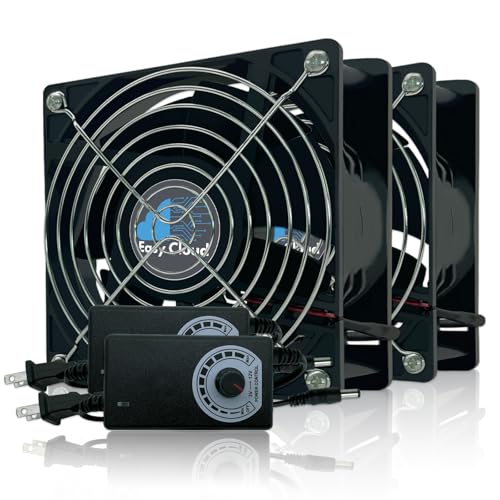Muffin Fan 120V Axial 220V 110V with Variable Speed Controller Computer Fan with AC Plug for PC Cooler Cabinet Receiver Xbox DVR Greenhouse, 2 Pack - size: 120mm × 38mm, style: 2 Pcs