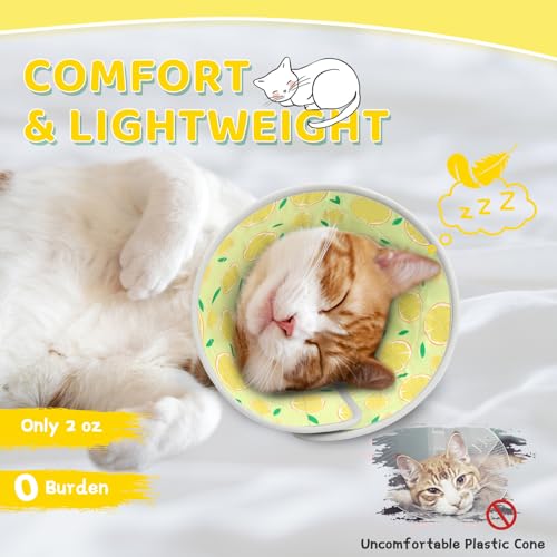 Cat Cone Collar Soft to Stop Licking, Adjustable, Foldable Lightweight Kitten Cones After Surgery Recovery for Cats & Kittens, Cat Cone Alternative, Easy Eating (Yellow, S) - color: Yellow, size: S