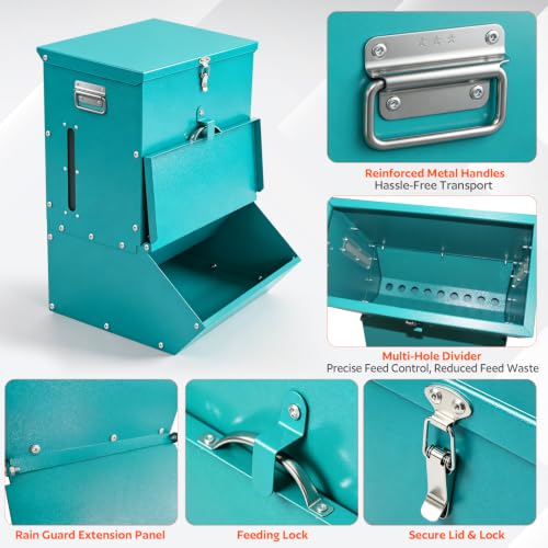 Single Door Hog Feeder, 2.2 Bushel Capacity Pig Feeder | Heavy Duty Galvanized Steel Piglet Feeder Suitable, Pig Trough Feeder for Pig Farms, Agricultural Operations & Pig Pens - size: 2.2 Bushel