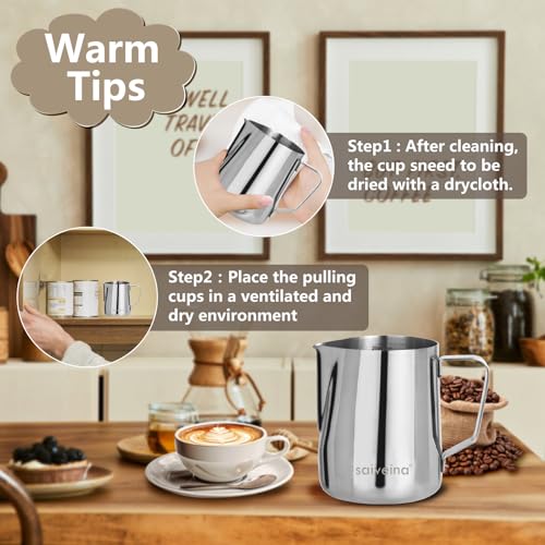 Stainless Steel Milk Frothing Pitcher - 20oz (600ml) for Espresso Machine,Cappuccino,Latte Art - size: 20 Ounces (Jug)