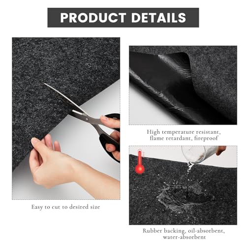 2 Pcs Oil Spill Mat Set, 36"×60", Complete Garage Floor Protection | Front & Rear Car Coverage - Reusable Washable, Non-slip for Motorcycle Trash Cans Gardening Tools Spot Maintenance Protection
