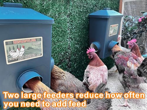 Chicken Feeder, Hanging Automatic Chick Feeders, Chicken Coop Accessories(52 Pounds / 2 Pcs) - color: Midnight Blue
