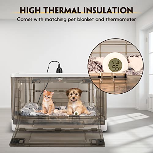 Puppy Incubator with Heating - Puppy Incubator,Fan Ventilation Circulation Design,Kitten Incubator,Incubator for Puppies with Puppy Bed Mat (55L)