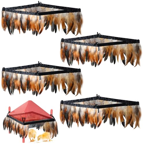 Feathers for Chick Brooder Heating Plate Comfort Feathers for Chick Warmer Chicken Coop Brooder Plate Warm Like Mother Hen (10" x 10", 4 Pack) - size: 10" x 10", 4 Pack