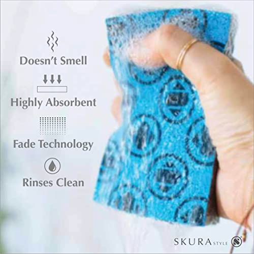 Skura Style Kitchen Dish Sponges 8 Pack, Odor Free Non-Scratch Scrub Pads - size: 8 Sponges