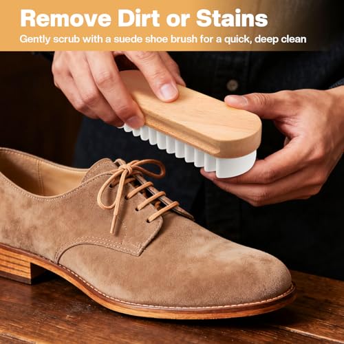2 Pcs Suede Shoe Brush Nubuck Leather Cleaner Shoes Shine Dauber Crepe Applicators Set(2 Suede Detailing Brushes) - style: 2 Suede Detailing Brushes