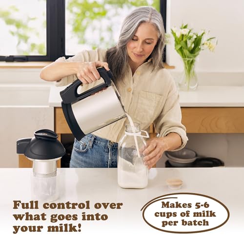 Almond Cow Nut Milk Maker Essentials Bundle - Includes Plant-Based Milk Maker, 60 fl oz Glass Pitcher with Lid & Spout, and 13” Cleaning Brush - DIY Nut Milk, Perfect Accessories for Homemade Nut Milk - size: Essentials Bundle