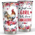 SANDJEST Chicken Tumbler - 20oz Stainless Steel Insulated Coffee Travel Mug Cup Gifts for Women, Girls & Teens for Birthday & Christmas - color: Chicken