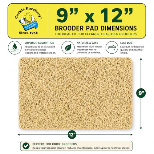 Cackle Hatchery Excelsior Brooder Pads for Chicks (25 Pack) - 9"x12" Aspen Excelsior Pads for Lining Chick Brooders - size: 25