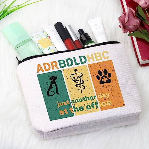 GJTIM Vet Tech Makeup Bag Veterinarian Appreciation Gift Veterinary Medicine Graduation Gift Veterinary Nurse Assistant Zipper Pouch (ADRBDLDHBC Bag)