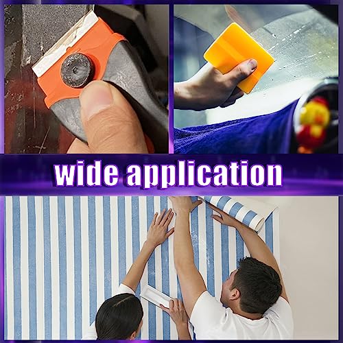 Swpeet 14Pcs Wallpaper Smoothing Tool Assorment Kit, Squeegee Scraper, Carving Knife with Blades, Tint Removal Blade and 500ML Spray Bottle for Stick Wallpaper Car Wrap Vinyl Window Tint Glass Film - color: N3