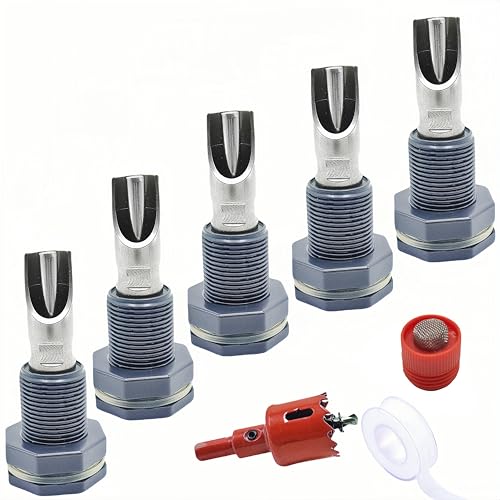 5 Pcs Automatic Pig Nipple Waterer for Barrel Kit | Stainless Steel Pig Waterer Nipples with Filter and Water Tank Connector for Livestock Hog Piglets Drinking