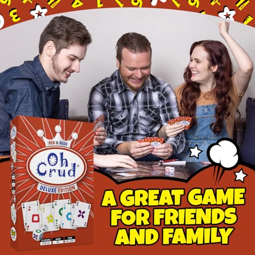 Oh Crud Deluxe Edition: A Trick-Taking Card & Dice Game for Adults & Families, Strategy Card Game for Family Game Night Fun, Easy-to-Learn & Portable Party Decks for 2-12 Players by Ghetti Games