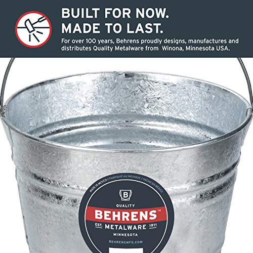 Behrens 1214GS Galvanized Steel Utility Pail, 14-Quart, Gray - size: 14-Quart, style: Hot Dipped