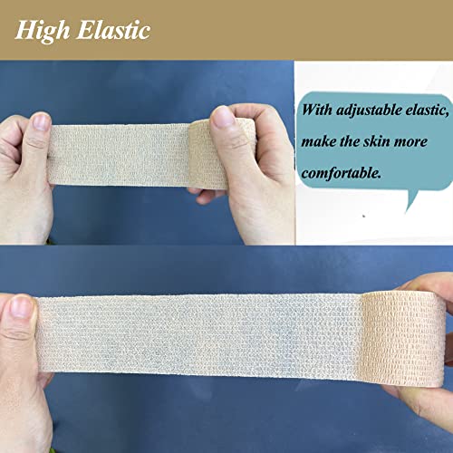 Self Adhesive Bandage Wrap,White First Aid Tape Cohesive Bandage 8 Pack | CIYAGPOOU 2" Elastic Breathable Athletic Tape Vet Wrap Bulk for Sports , Wrist Sprains Protection, Tattoo Grip, Animal - color: White Self Adhesive Bandage Wrap
