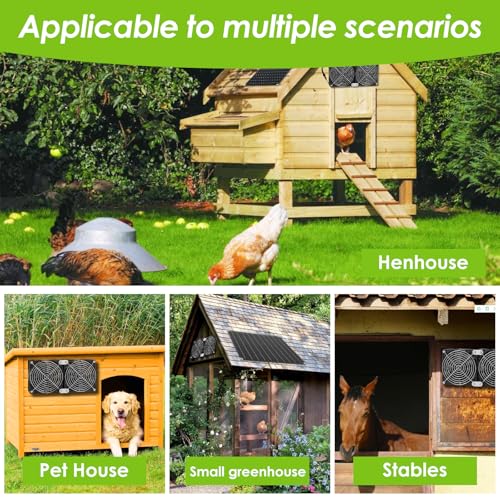 Solar Powered Fan Kit, 30W Solar Fan, Solar Panel Fan Kit, IPX7 Waterproof Fans Exhaust Intake Mounting for Outside Greenhouse Shed Chicken Coop - size: 30