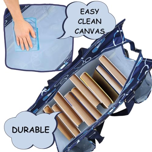 NGIL Utility Water Resistant Tote Bag | Work Tote for Women, Nurse Bag, Teacher's Choice Purse, Gym Bag, Everyday Organizer Top Zipper Closure - color: Blue Nurse-navy
