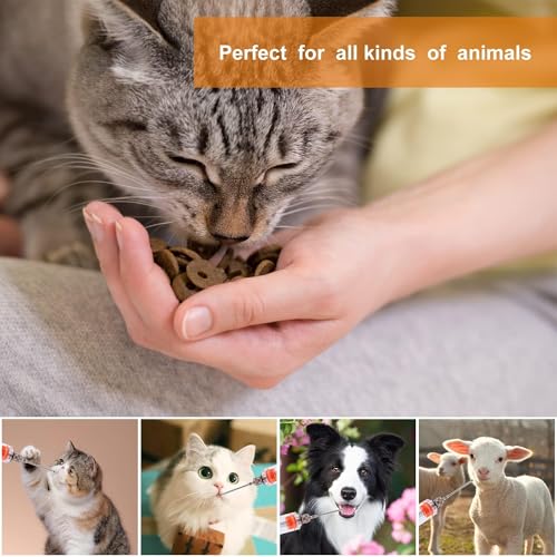 20ML Goat Drench Gun Goat Syringe, Adjustable Dosage Drench Syringe with 2 Nozzles, Drench Gun for Sheep Cat Cattle Dog Pig Horse