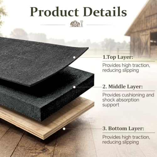 BreezeHug Livestock Padded Chute Floor Mat, 7.5 ft Cushioned Cattle Blocking Chute Pad, Portable Horse Grooming Anti-Fatigue Folding Mat for Show Cattle, Horses & Barns