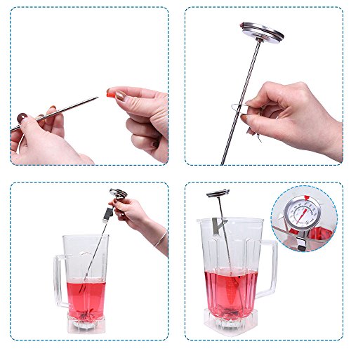 Candy/Deep Fry Thermometer with Instant Read,Dial Thermometer,12" Stainless Steel Stem Meat Cooking Thermometer,Best for Turkey,BBQ,Grill,Analog display - color: 1-pack