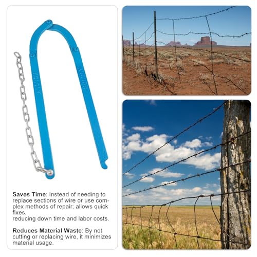 HOLDLY Heavy Duty Fence Wire Tightener for Barbed and Electric Fences | One-Person Leverage for Restoring Tension; No Staple Removal or Full Fence-Line Replacement on Farm and Ranch Fencing