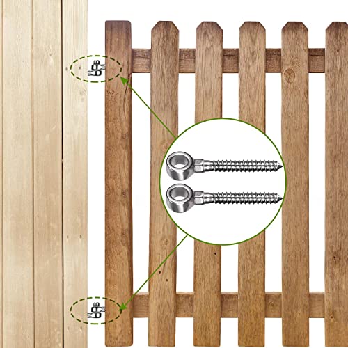 Insaga 304 Stainless Steel Gate Hinges for Wooden Fences, One-Piece Gate Hinge Eye for Wooden Farm Gate Hinge, Heavy Duty Gate Hinges with Hole Dia 5/8'' (2Pcs, M12) - color: M12-Hook Hinge-2pcs