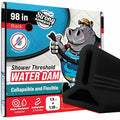 98" Black Shower Threshold Water Dam Barrier, 1.5" Tall Water Stopper Strip | Flexible 1.5-inch-tall door seal helps contain splashes, block leaks and keep bathroom floors dry around walk-in showers - color: Black, style: 98 In