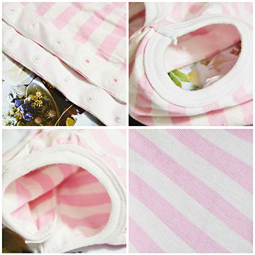 Dog’s Recovery Suit Post Surgery Shirt for Puppy, Wound Protective Clothes for Little Animals(Pink White Stripe-XXS) - color: pink white stripe, size: XX-Small