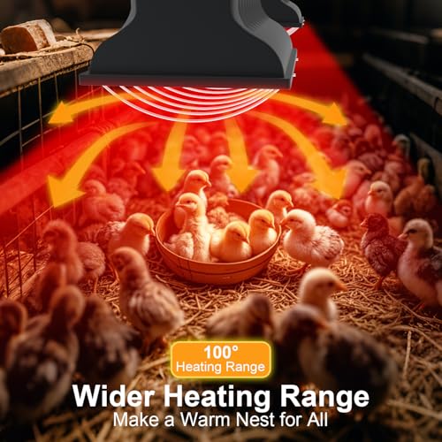 250W Chicken Coop Heater Brooder Bulb Repalcement, Heater Lamp Tube for 30 Chicks Or Ducklings, Poultry Habitat Supplies 250 Wattage Large Heating Lamp Tube Replacement for Amphibians, Livestock, Pets - color: Red-2Pack
