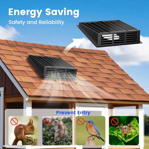 25W Solar Fan for Chicken Coop 430CFM Solar Exhaust Fan | IP67 Waterproof Solar Panel-No Wiring Required, Easy Install Greenhouse Fan for Shed, Attic,Barn, Dog House - size: 25W Solar Fan