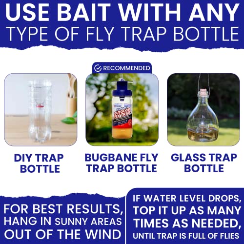 Fly Bait Fly Trap Refill Packets 6x1oz. Non Toxic Dissolvable Granules Work with All Reusable Flies Traps Outdoors Attractant. Flies Trap Bait Magnet Ranch Flytrap Outdoors. Cebo para Moscas - size: 6pack