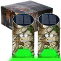 Solar Powered Hog Feeder Light-Motion Activated for Hogs,Deer Feeder and Yard Varmint Guarding-Campact Camouflage Green Lights Design for Outdoor Game Hunting (G300) 2-Pack