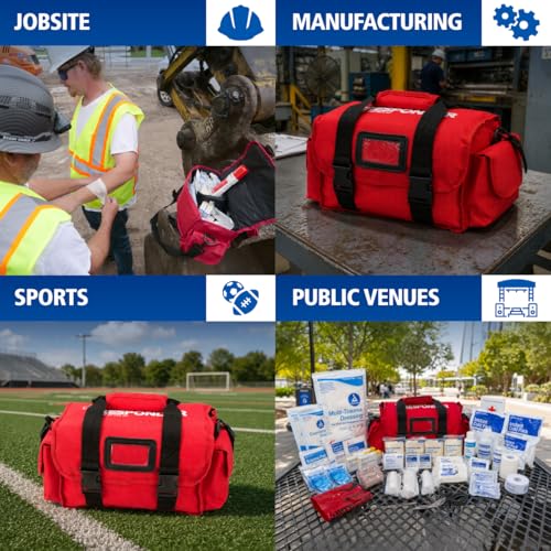 First Aid Only 520-FR All-Purpose First Responder Emergency First Aid Kit for Home, Work, and Travel, 158 Pieces