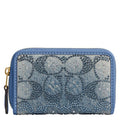 Essential Small Zip Around Card Case in Crystal Signature Denim - color: Denim, size: One Size