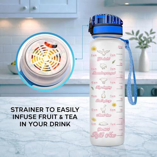 Silly Goose Water Bottle 32oz – Funny Goose Meme Hydration Bottle, Cute Animal Gift for Goose Lovers, Daily Motivation Drink Water Bottle - color: Silly Goose