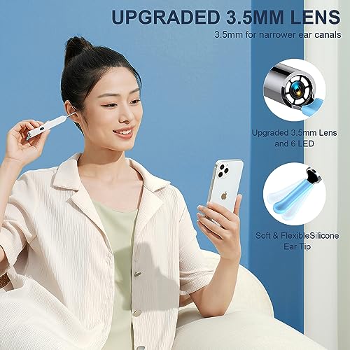 Ear Wax Removal Tool Kit, Ear Cleaner Earwax Removal Kit with Camera and Light, Ear Wax Cleaner with 1080P Ear Camera for iOS & Android(White) - color: Ear Wax Removal White