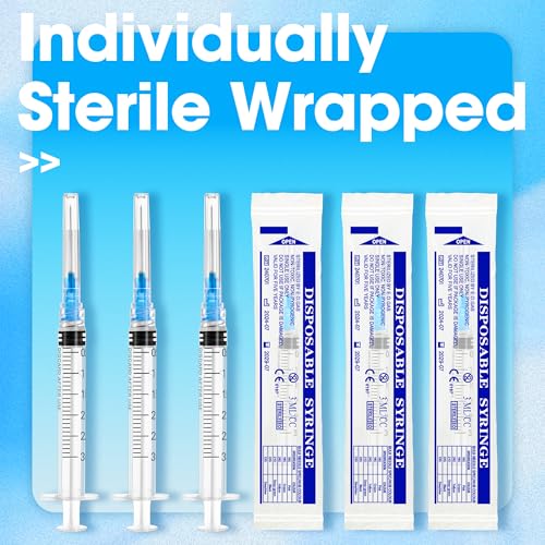 3mL/cc Disposable Luer Lock Syringe 23G 1inch for Lab Use, Individually Wrapped, Pack of 50 - style: 3ml-23G-1" (Luer Lock)