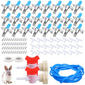 24 Pack Automatic Rabbit Waterer System Kit with 24 Drinking Nipples, 20ft Hose, Valves & Filters for Small Animal Cages - Galvanized Steel & Plastic Construction