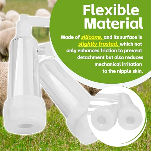 Goat Milking Machine Accessory Double Head Teat Cup | Leak Proof Goat Milking Teat Cups, Standard Size φ20mm - style: Goat