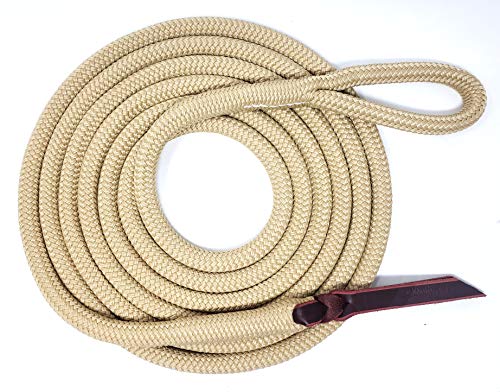 Double Braid Lead Rope with Eye Splice Loop, 12-14FT Lengths (Beige, 12 ft.) - color: Beige, size: 12 ft.