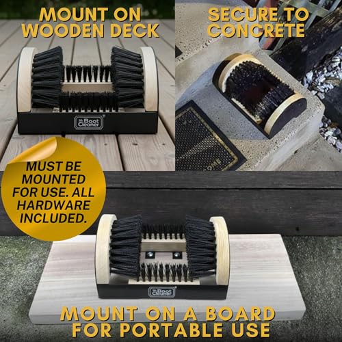Heavy Duty Boot Cleaner Scrubber, for Mounted or Portable Use, Wood | Mr. Boot Cleaner Boot/Shoe Scraper, Use Indoors or Outdoors, Suitable for Home or Commercial Sites, Includes Hardware