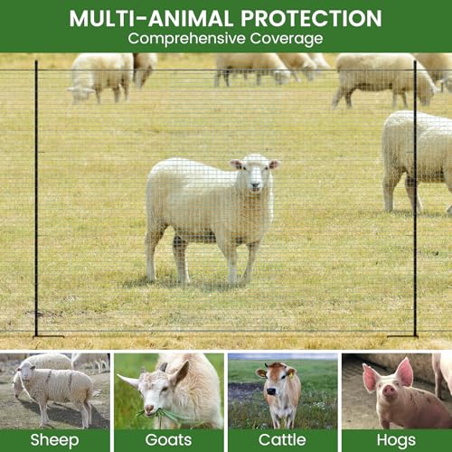 Non Electric Fence Netting, 40in x 100ft Nylon Portable Movable Livestock Nets Mesh for Chickens,Goats, Sheep, Dog, All-Purpose Fencing for Backyard Homesteader Farm Ranche - size: 40in x 100ft