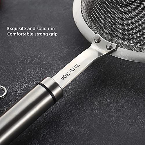 Stainless Steel Fine Mesh Strainers for Kitchen, Colander-Skimmer with Handle, Sieve Sifters for Food, Tea, Rice, Oil, Noodles, Fruits, Vegetable 4.73 inch - size: 4.73 inch