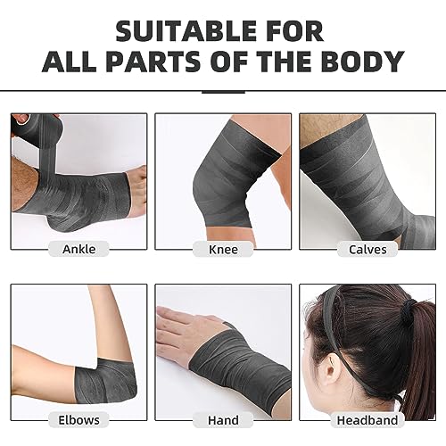OK TAPE Pre Wrap Tape 4-Rolls 120 Yds Athletic Foam Underwrap for Sports | Soft, Breathable, Skin-friendly and Latex-free, Protect for Ankles Wrists Hands and Knees, 2.75 Inches - Black - color: Black, size: 2.75 Inch x 30 Yards