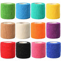 12 Pack Self Adhesive Bandage Wrap, 2" x 5 Yards, Cohesive Athletic Tape | Self Adhesive Bandage Wrap, Kuvvfe Athletic Elastic Cohesive Bandage for Sports Injury,Strain,Knee & Wrist,Ankle Sprains - size: 2x180 Inch (Pack of 12)