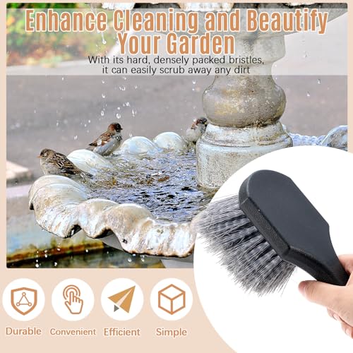 CroBlissful 2 Pcs Bird Bath Cleaning Brush Hard Bristle Stiff Bristle Brush with Plastic Handle Utility Scrub for Bird Feeder Bath Accessories Fountain Outdoor Cleaning(Gray) - color: Gray