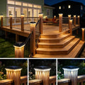 Solar Post Cap Lights for 4x4 Wood (Actual 3.5x3.5 in)/4x4 Vinyl Posts | 16 LEDs Outdoor Waterproof 3000/4500/6000K 3 Modes, Deck Post Cap Light for Garden, Patio, Porch,12 Pack - size: 12 Pack